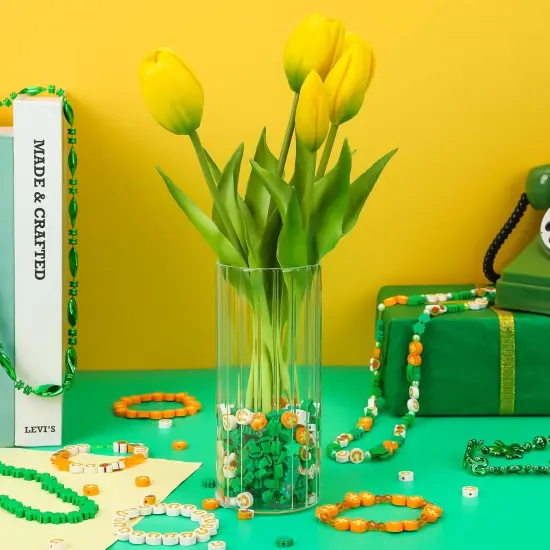 300pcs St. Patrick's Day Polymer Clay Beads Green Shamrock Hat Coins Rainbow Clay Spacer Beads for St. Patrick's Day Jewelry Making DIY Bracelet Necklace Accessories Craft Supplies {5}