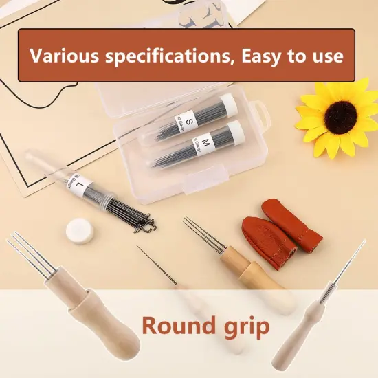 Mayboos 74 Pcs Needles Wool Felting Needles Tools Needle Felting Supplies Felting Tools Needle Felting Tool with 3 Sizes Felting Needles for Beginner Professional {3}