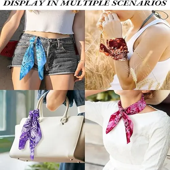 14 pieces Bandanas Paisley Print Novelty Headband Cowboy Headwraps Scarfs Hair Head Bandana for Women Men Boy Girl {3}