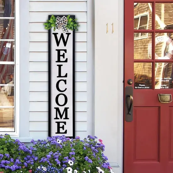 Outdoor Welcome Sign for Front Porch (Black) {3}