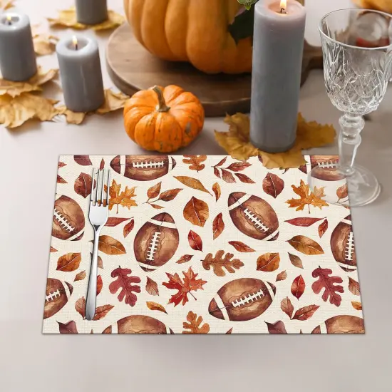 Set of 4 Fall Maple Leaves Placemats - 12x18 Inch {2}