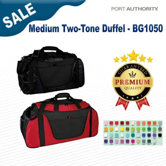 Port Authority&reg; Medium Two Tone Duffel Red/Black {2}