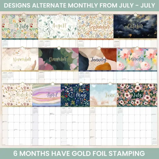 bloom daily planners 2025-26 Academic Hanging Calendar, 11" x 17", Seasonal {4}