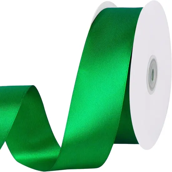 60 Yards Double Faced Green Ribbon, 1 1/2 inch Green Satin Ribbon Valentines Ribbon for Gift Wrapping Crafts Flower Bouquet Hair Bows Party Birthday Graduate Valentine's Day Mother's Day Decorations {3}