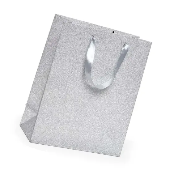 Stylish Glitter Grain Euro Totes Luxe Size 10 1/4'' x 4 3/4'' x 12 5/8'' Silver {4}