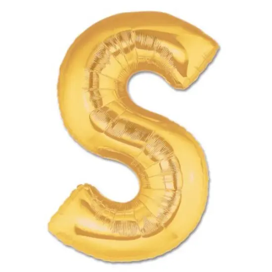 LETTER S FOIL BALLOON Metallic Gold {1}