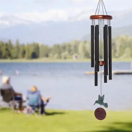 Memorial Wind Chimes Outdoor with Hummingbird Wind Spinner, Deep Tone Large Sympathy Windchime 33" with 6 Heavy Tuned Tubes Gift for Patio, Porch, Garden, Backyard {5}