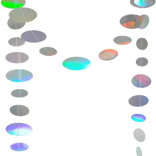 Paper Garland Shiny Iridescent Circle Party Decorations {3}