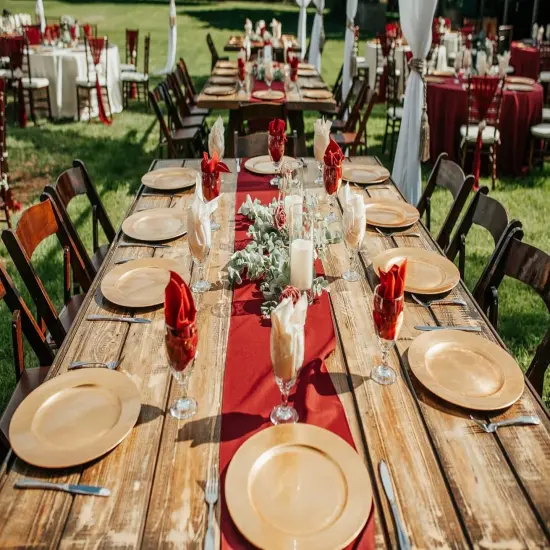 Metallic Foil Charger Plates - Set of 6 - Made of Thick Plastic - Gold {5}