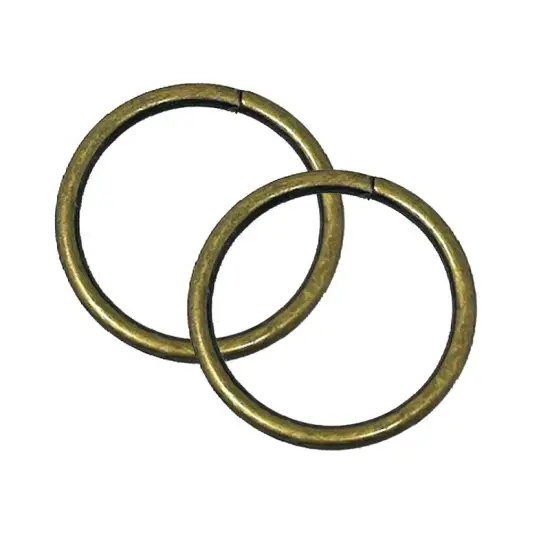 O Ring 1" Diameter Antique Brass with 1/8" Rim {5}
