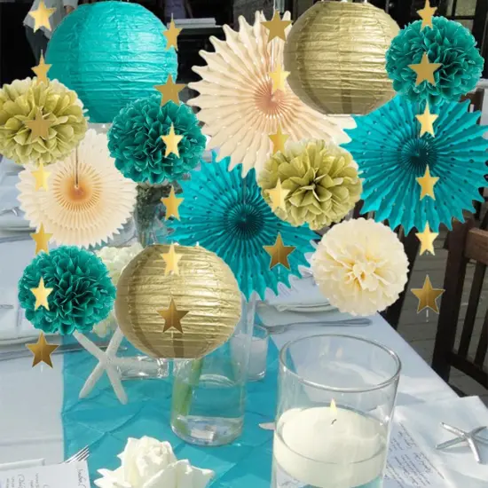Teal and Gold Party Decorations Teal {5}