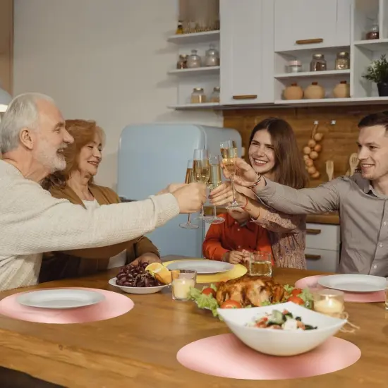 50 Pcs Round Rose Gold Placemats,13.3" Mirror Foil Decorative Place Mats Mirrored Disposable Paper Placemats {5}