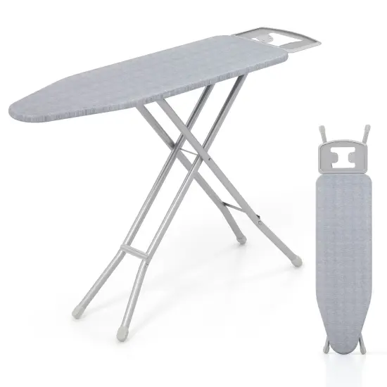 Full Size Ironing Board with Iron Rest and 7-Level Height Grey {1}