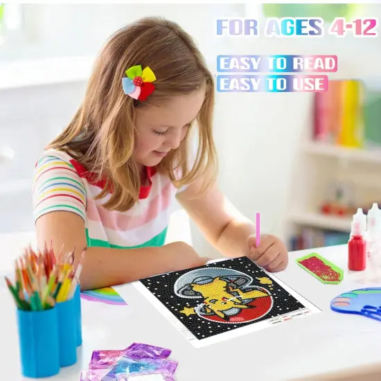 Cartoon Diamond Art Painting Kits for Kids with Frame,Cartoon Diamond Art for Kids {5}
