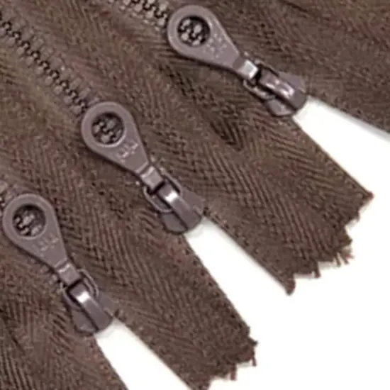 Deep Brown Molded Plastic Pocket Zipper D4 6 or 7 Inches Closed Bottom {4}