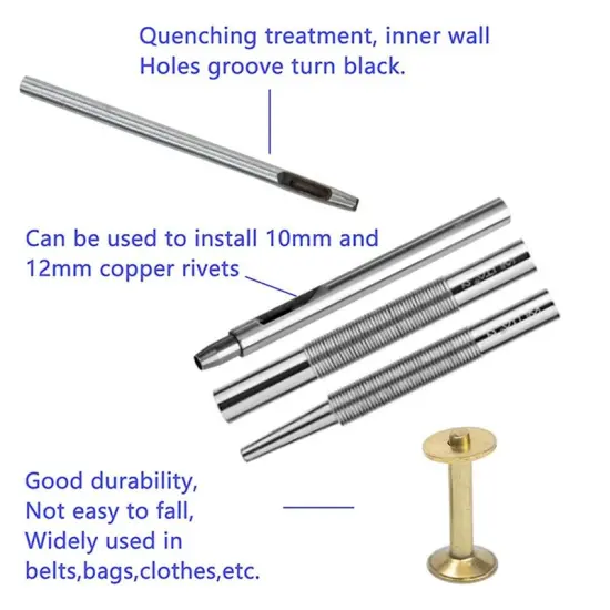 Rivet Tools Stainless Steel DIY Craft Supplies with Brass Rivets {5}