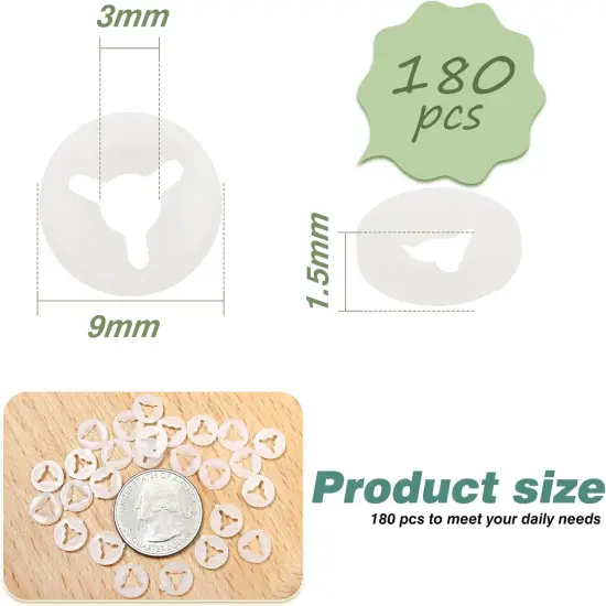 180pcs 9mm Plastic Washers Safety Eyes {2}