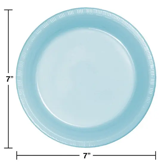 240 pc Bulk Pastel Blue 6.75 inch Plastic Dessert Plates {2}
