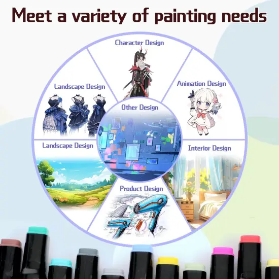 204 Colored Alcohol Art Markers {4}