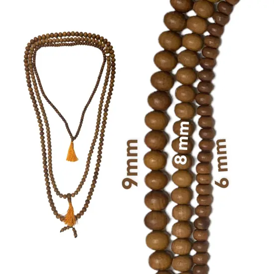 Sandalwood Mala, Sandalwood Japa Mala, 108 Meditation Mala, Buddhist Mala, 108 Mala Beads, Sandalwood Rosary, Hindu Prayer Mala, 108 Mala Necklace {7}
