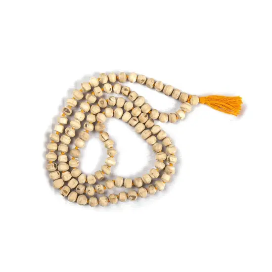Tulsi Mala Beads Necklace Holy Basil 108 + 1 Beads Ram Japa Prayer Mala Energized Hindu Tibetan Buddhist Rosary for Chanting Mantra Hand Knotted Tulsi Neck Mala for Pooja Meditation Yoga {1}