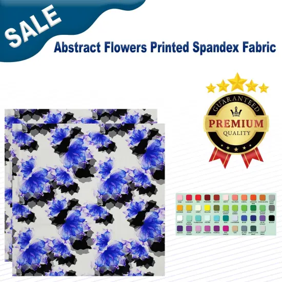 Abstract Flowers Printed Spandex Fabric {1}