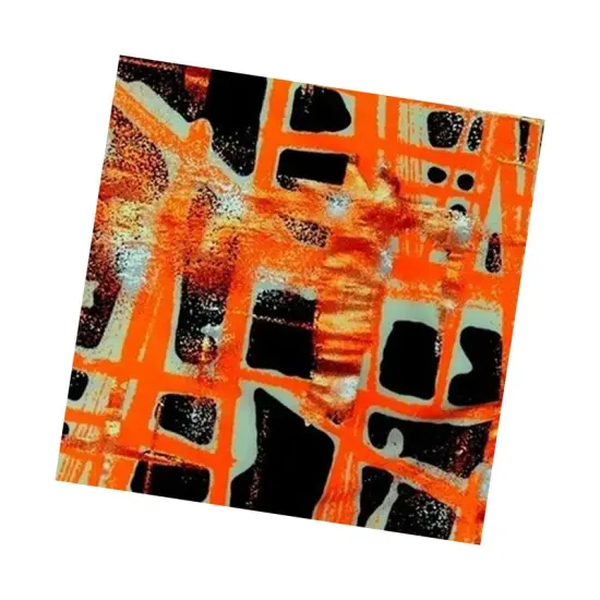 Cellular Foil Printed Spandex Orange {6}