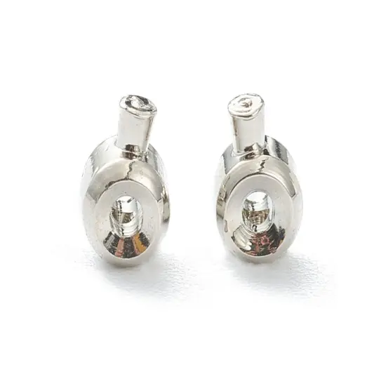 *50* Long Lasting Platinum Plated Brass One Touch Crimp Stopper Beads {3}