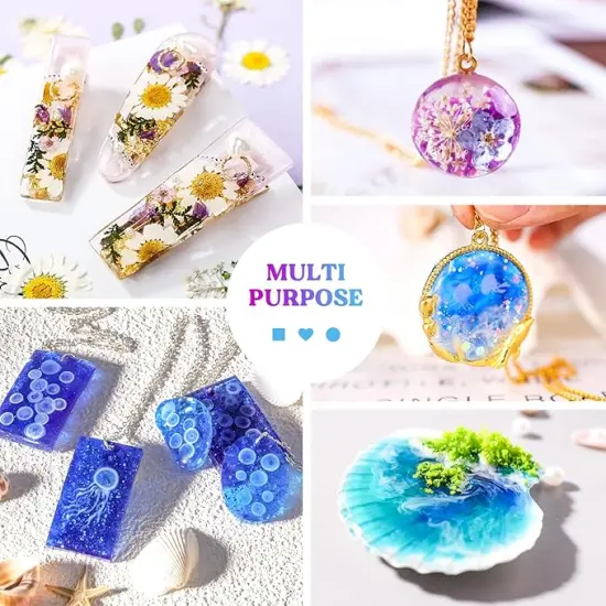 LET'S RESIN Jewelry Making Kit - 153Pcs Highly Clear Resin with Upgraded UV Lamp, Resin Accessories for Keychains, Jewelry {6}