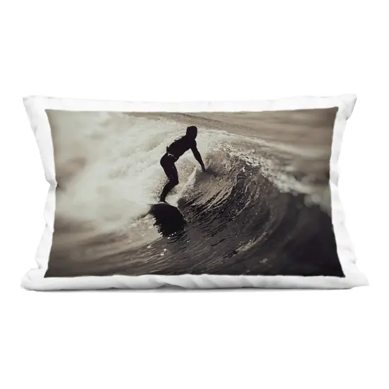 Stupell Industries Surfer's Wave Splash Decorative Printed Throw Pillow design by Norm Stelfox, 14 x 7 x 20 {1}
