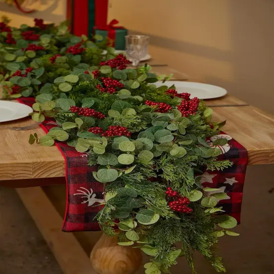 6.3FT Christmas 144 Branch Tips Cedar Garlands {4}