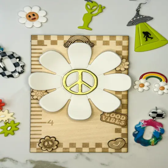 DAISY PEACE SIGN | TRINKET DISH | CLAY CUTTER {2}