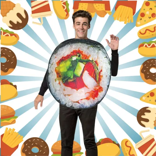 Get Real Sushi Roll Adult Costume Funny Food Tunic Photo Print Halloween Party Outfit {3}