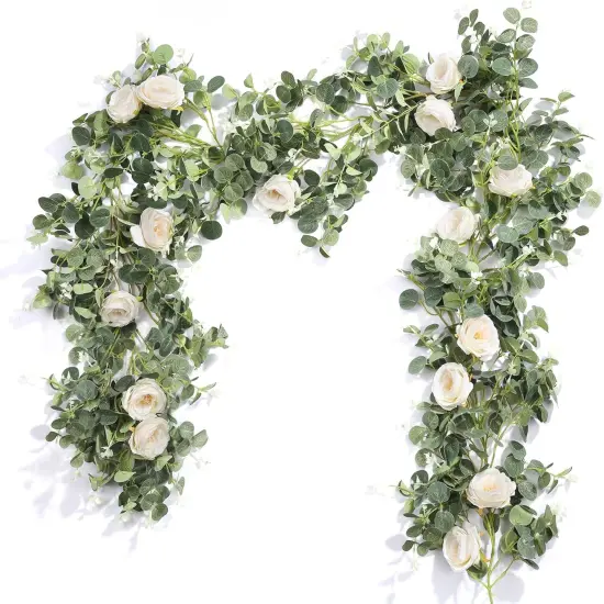 Eucalyptus Leaves Greenery Garland for Wedding Table Runner Backdrop Party {1}