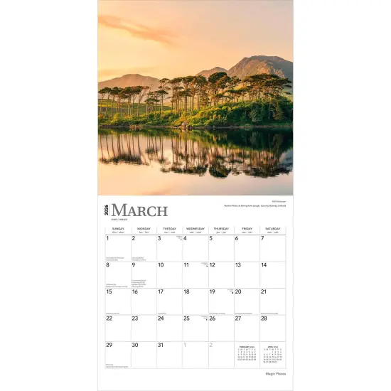 Magic Places | 2026 12 x 24 Inch (Hanging) Monthly Square Wall Calendar | Foil Stamped Cover | Plastic-Free {3}