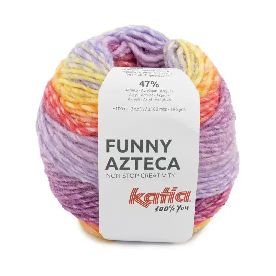 Katia Funny Azteca Premium Wool Blend Yarn Orange-lilac {1}