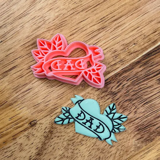DAD Tattoo Heart | Tattoo | Clay Cutter {1}