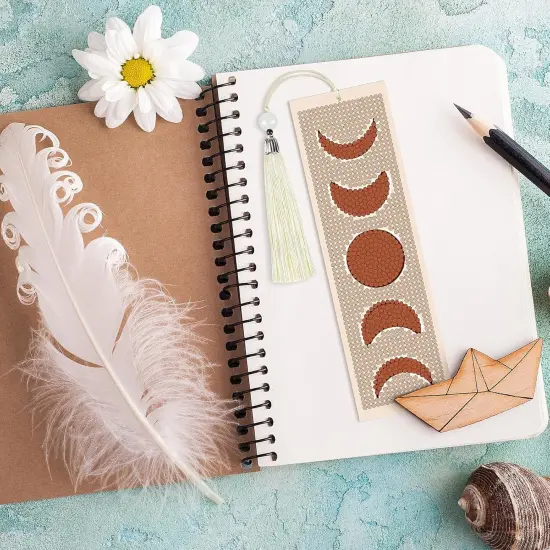 4 Pieces Boho Diamond Painting Bookmarks Kits for DIY Making Beginner {5}