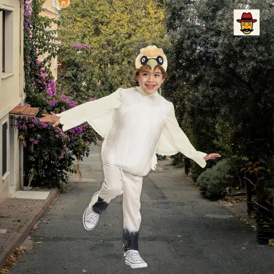 Baby Scuttle Costume, White Top with Wing Cape and Seagull Headpiece {1}