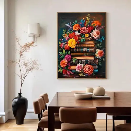 Books Diamond Art Kits for Adults Beginner, 5D Book Flower,12x16 in {3}