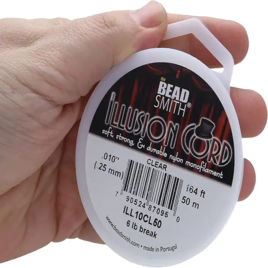 The Beadsmith Illusion Cord &ndash; Durable Nylon Monofilament &ndash; Clear Color, 0.254mm Diameter, 50-Meter Spool &ndash; Jewelry Making Cord for Creating Necklaces, Bracelets and DIY Crafts {4}