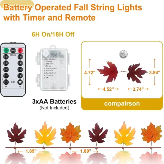 Fall Garland Leafs with Lights and Timer {4}