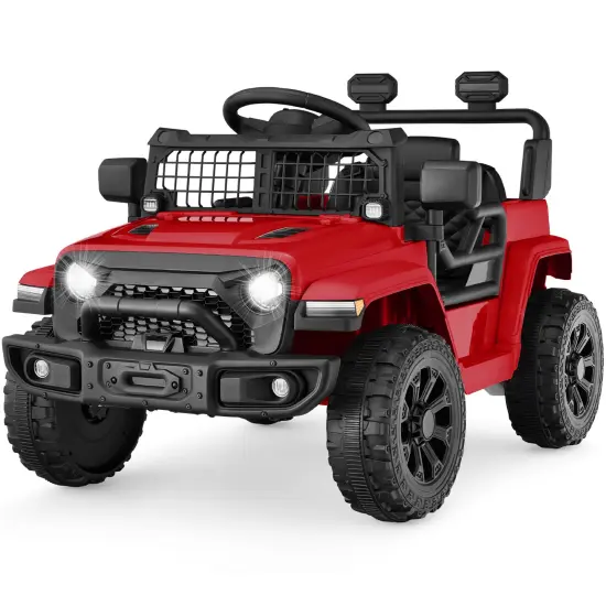 Best Choice Products 6V Kids Ride-On Truck Car w/ Parent Remote Control, 4-Wheel Suspension, LED Lights Red {1}