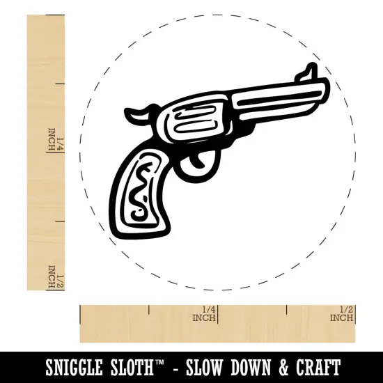 Cowboy Western Gun Revolver Handgun Self-Inking Rubber Stamp Crafting Planners Blue {1}