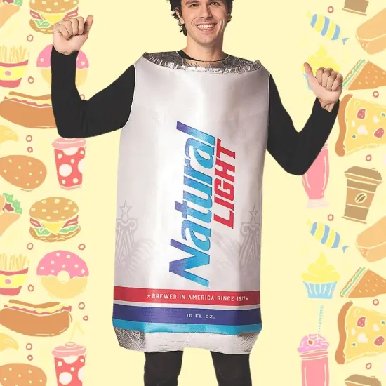 Natural Light Beer Can Adult Costume Funny Beverage Tunic Officially Licensed Halloween Party Outfit {5}