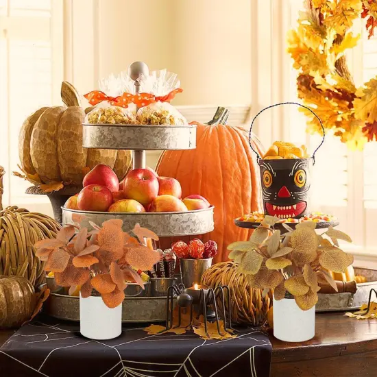 2 Pcs Artificial Fall Flowers Autumn Mini Plants {4}