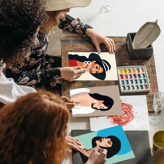 Adults Sip and Paint Party Kit Pre Printed Canvas Bulk {5}