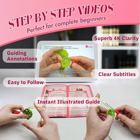 Granny Squares Beginners Starter Crochet Kit for Women Knitting Kits Learn to Crochet Set {4}