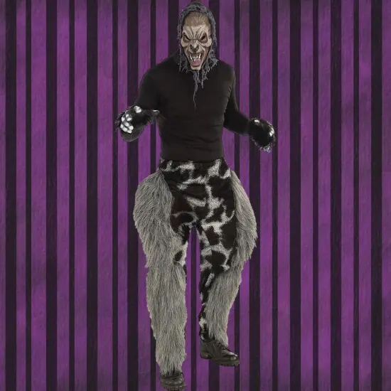 Eye Catching Monster Pants Animal Print Fur Side for Costume Parties {3}