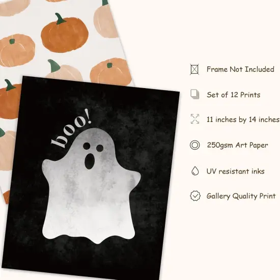 12Pcs Halloween Wall Art Prints - 11 x 14 Inch {2}